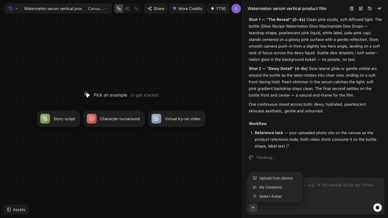 Canvas: Choose where to add a reference from